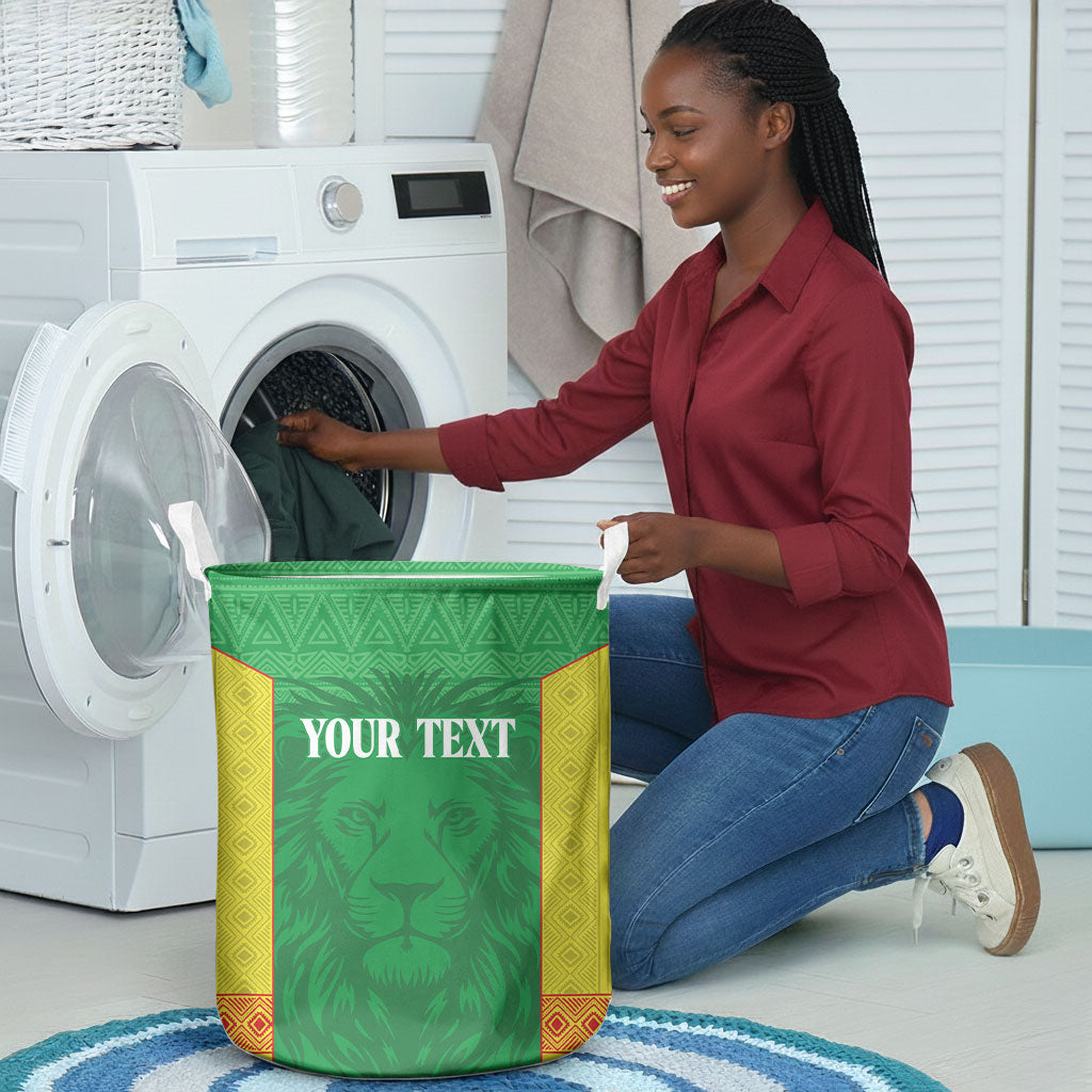 Senegal Basketball 2026 Custom Laundry Basket Come On Lions African Pattern
