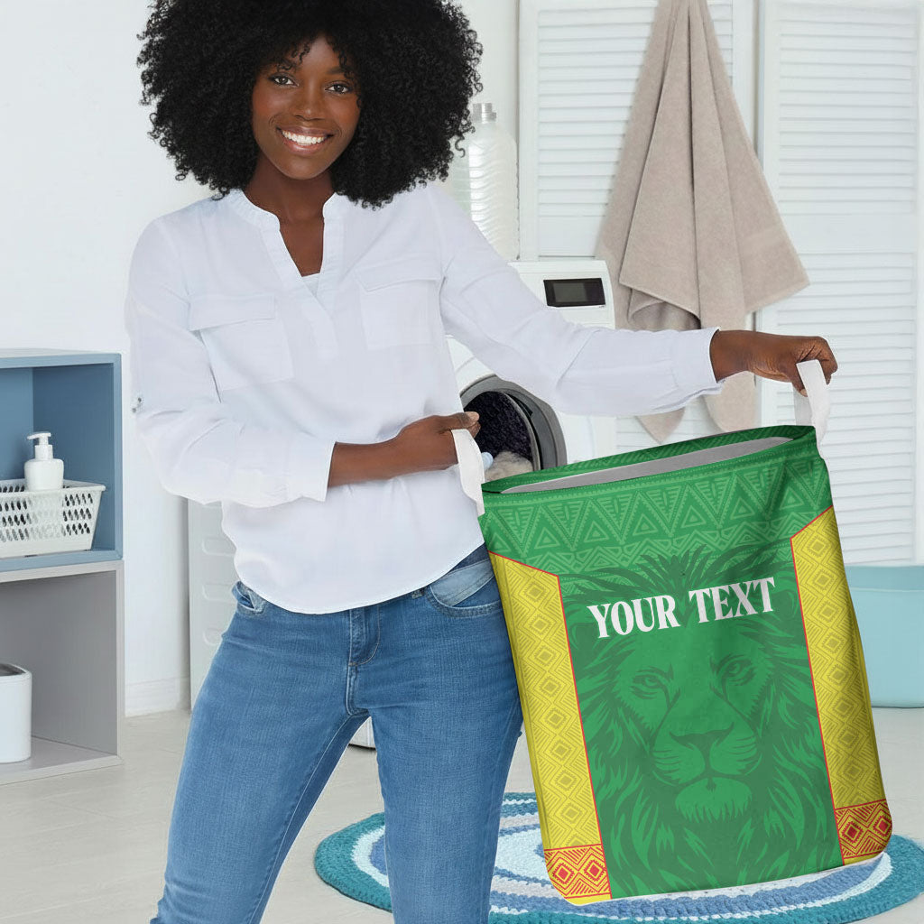 Senegal Basketball 2026 Custom Laundry Basket Come On Lions African Pattern