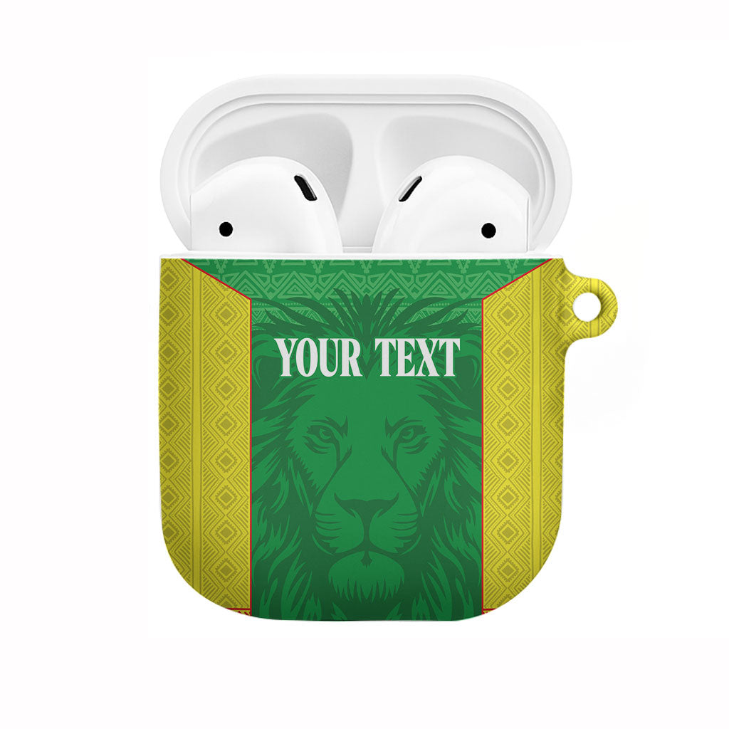 Senegal Basketball 2026 Custom AirPods Case Come On Lions African Pattern