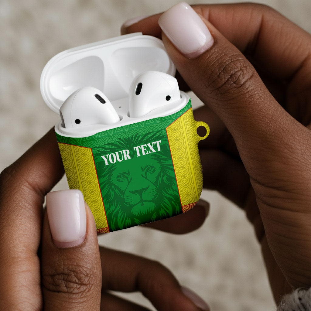 Senegal Basketball 2026 Custom AirPods Case Come On Lions African Pattern