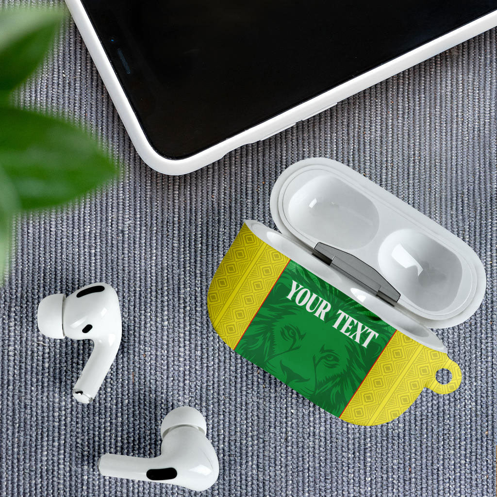 Senegal Basketball 2026 Custom AirPods Case Come On Lions African Pattern