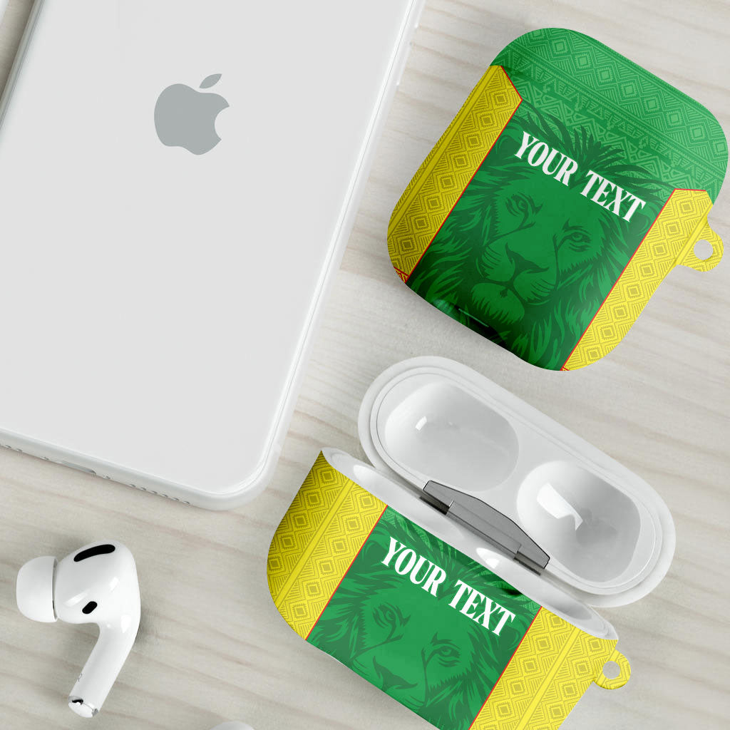 Senegal Basketball 2026 Custom AirPods Case Come On Lions African Pattern