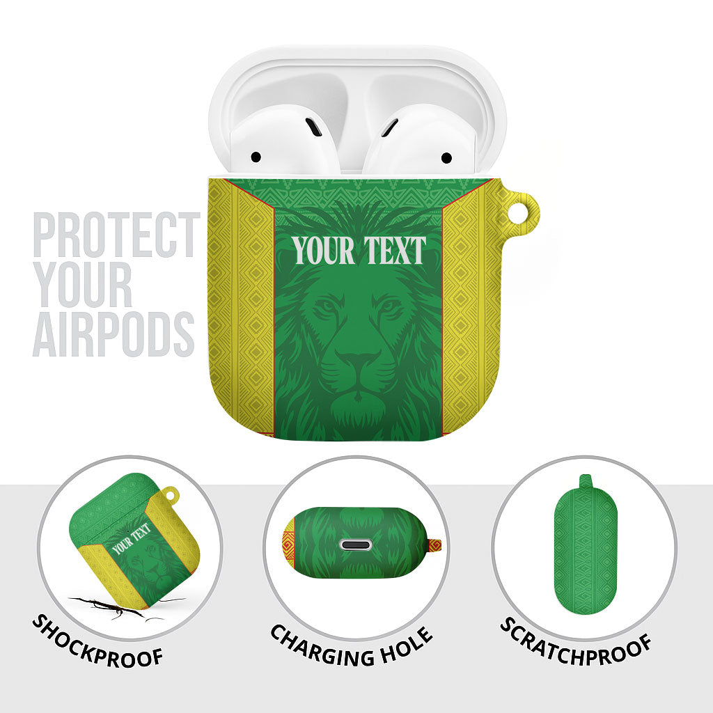 Senegal Basketball 2026 Custom AirPods Case Come On Lions African Pattern