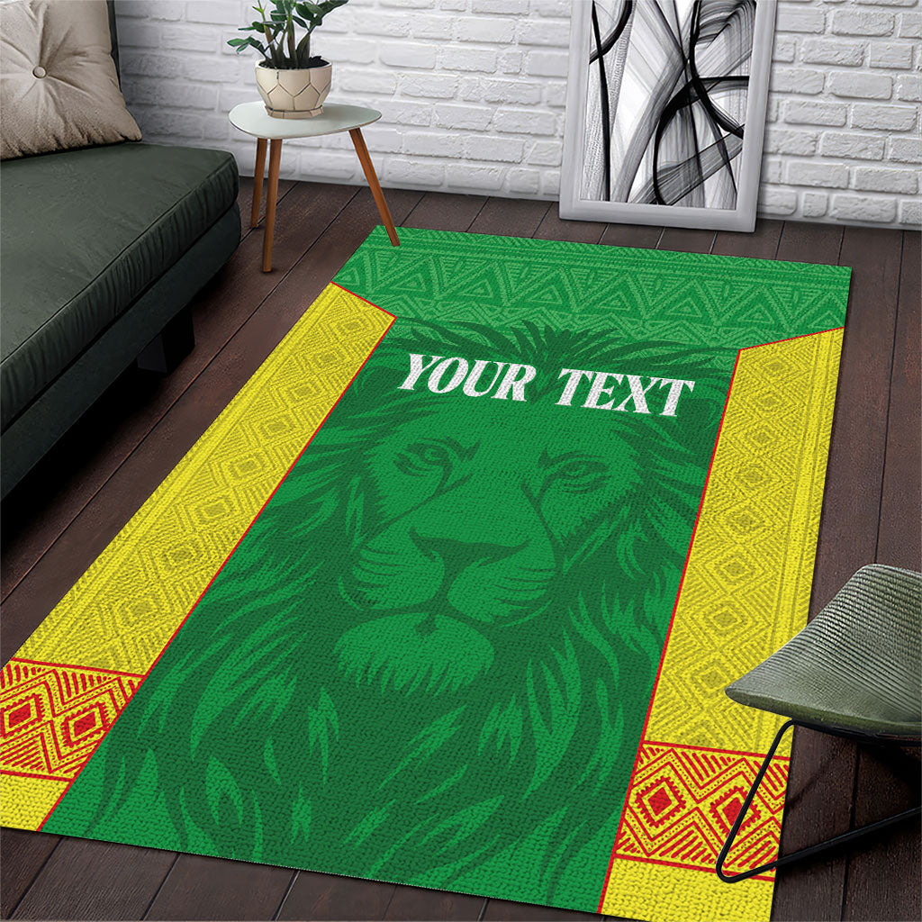 Senegal Basketball 2026 Custom Area Rug Come On Lions African Pattern