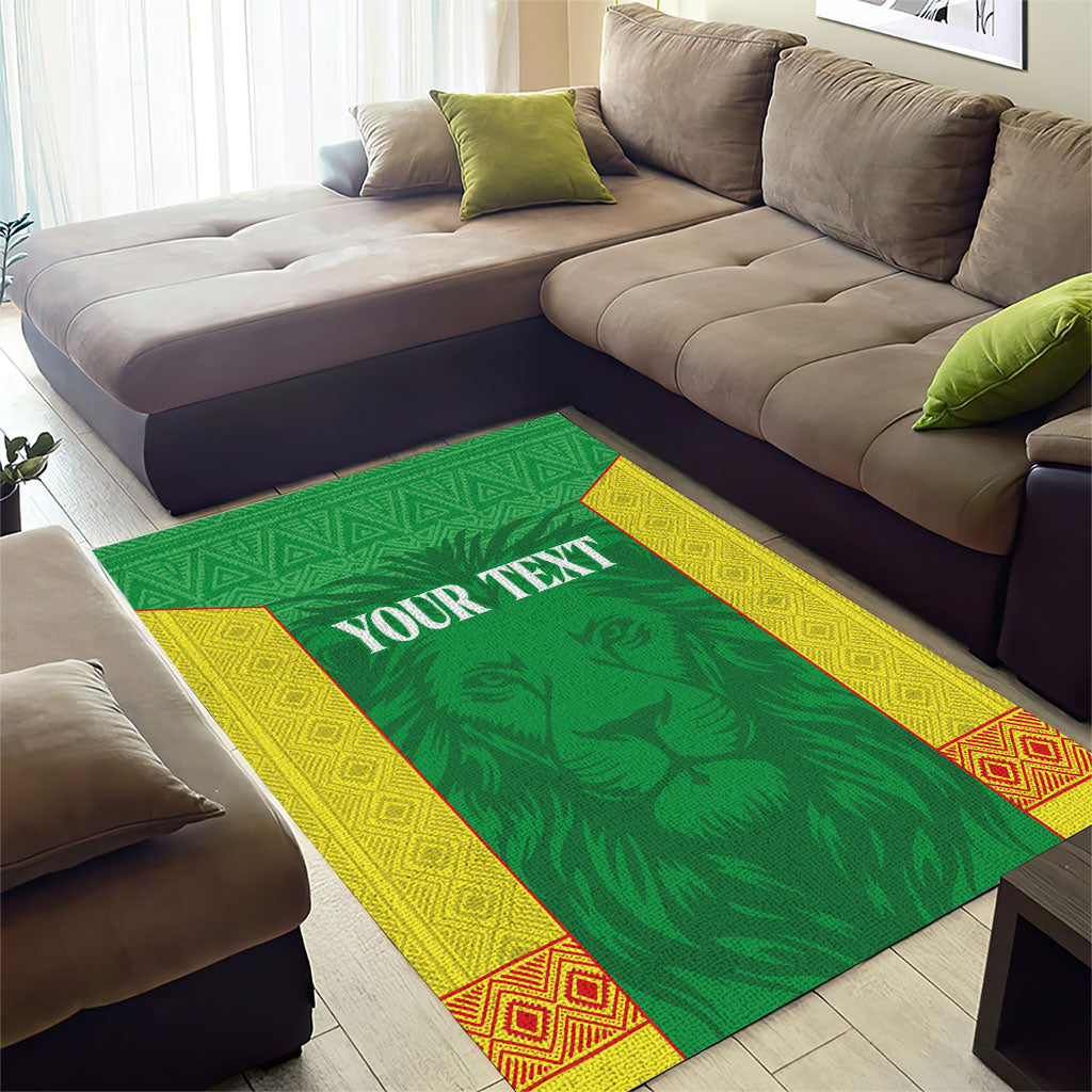 Senegal Basketball 2026 Custom Area Rug Come On Lions African Pattern