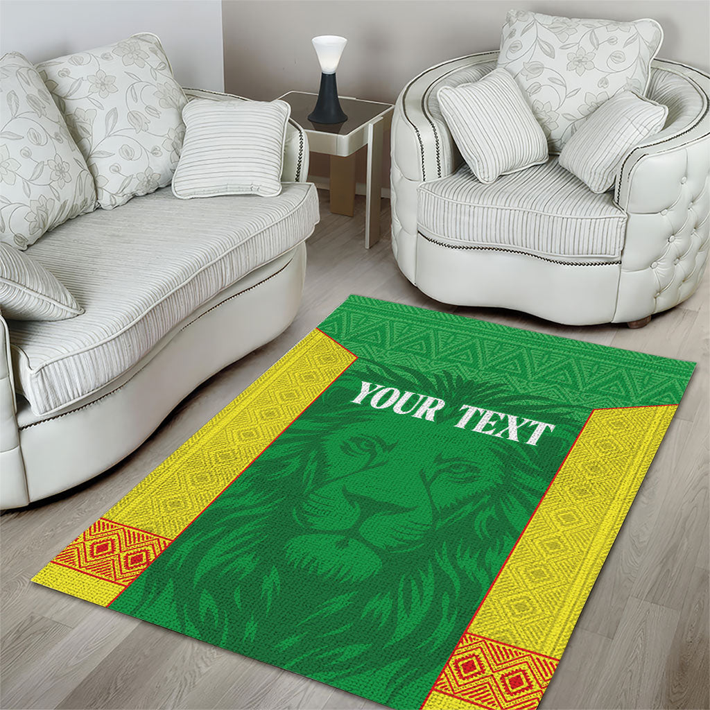 Senegal Basketball 2026 Custom Area Rug Come On Lions African Pattern
