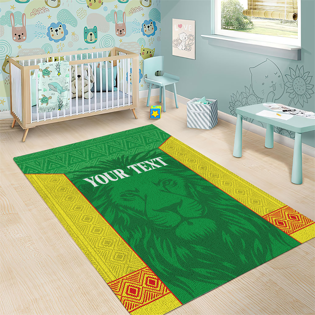 Senegal Basketball 2026 Custom Area Rug Come On Lions African Pattern