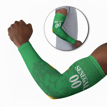 Senegal Basketball 2026 Custom Arm Sleeves Come On Lions African Pattern