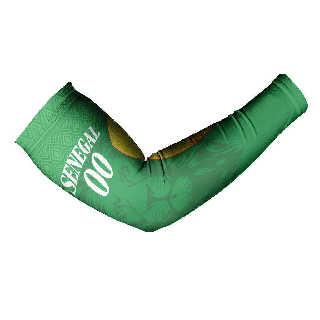 Senegal Basketball 2026 Custom Arm Sleeves Come On Lions African Pattern