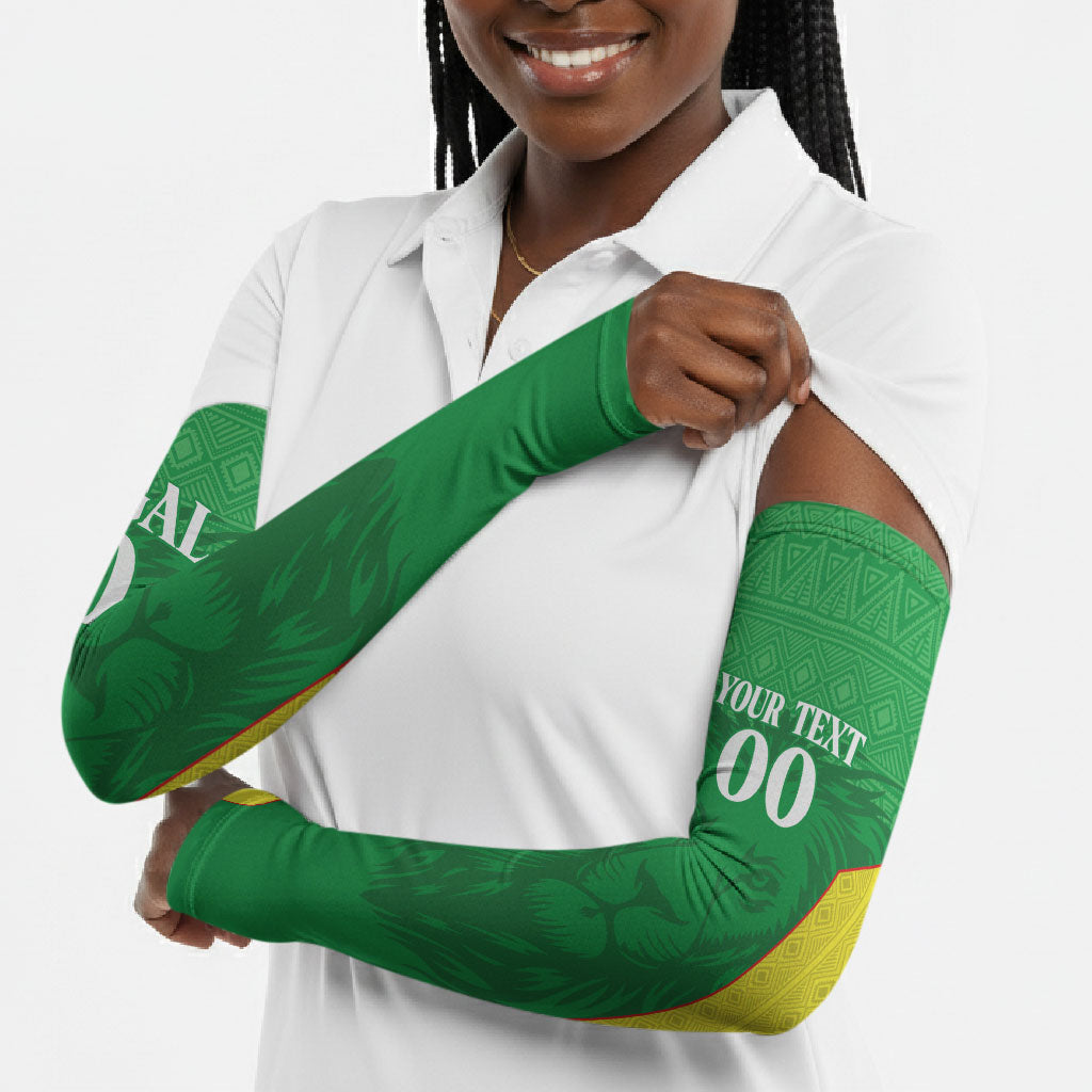 Senegal Basketball 2026 Custom Arm Sleeves Come On Lions African Pattern