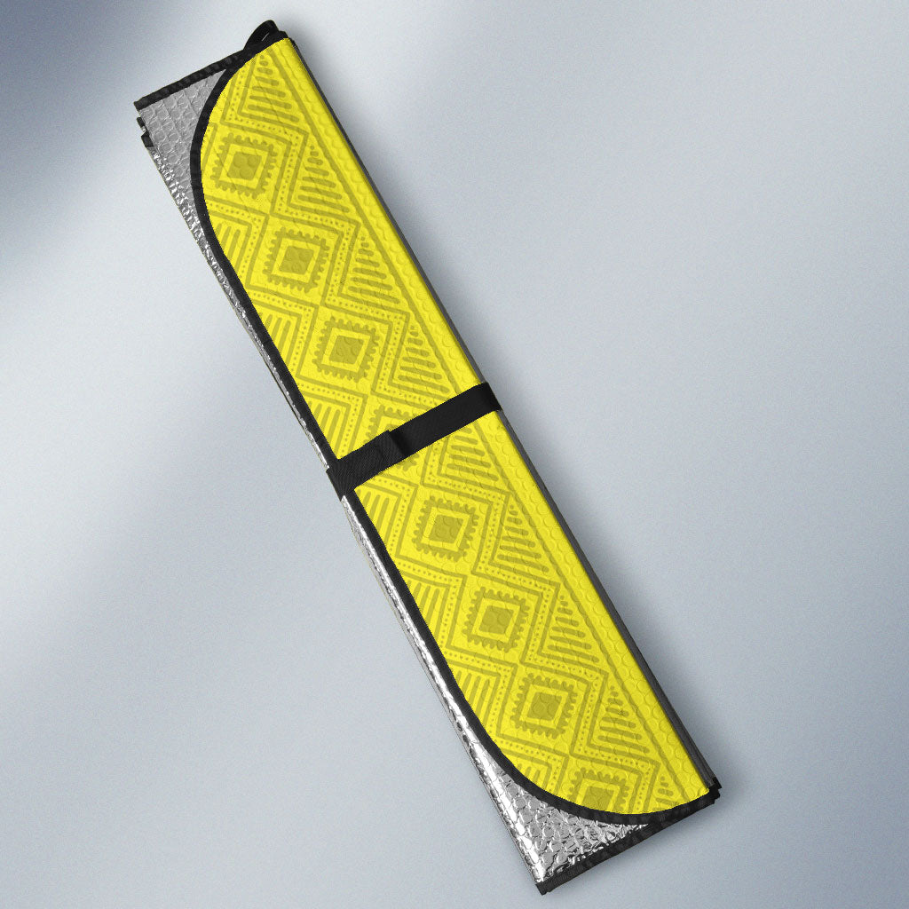 Senegal Basketball 2026 Custom Auto Sun Shade Come On Lions African Pattern