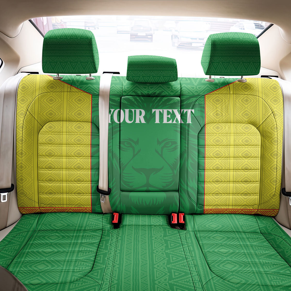 Senegal Basketball 2026 Custom Back Car Seat Cover Come On Lions African Pattern