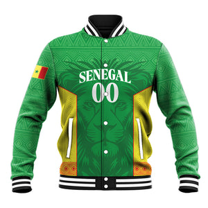Senegal Basketball 2026 Custom Baseball Jacket Come On Lions African Pattern