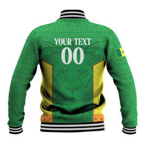 Senegal Basketball 2026 Custom Baseball Jacket Come On Lions African Pattern
