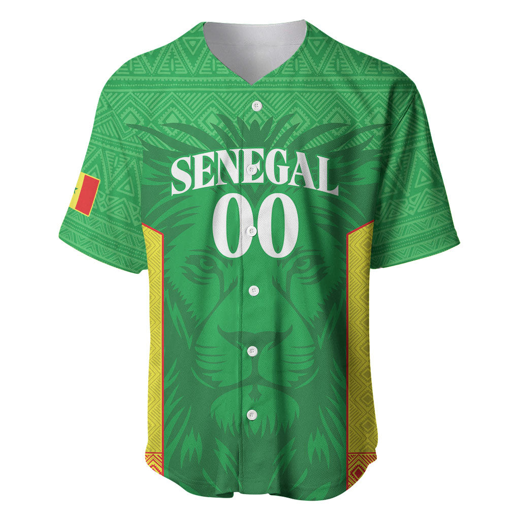 Senegal Basketball 2026 Custom Baseball Jersey Come On Lions African Pattern