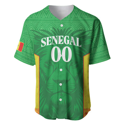 Senegal Basketball 2026 Custom Baseball Jersey Come On Lions African Pattern