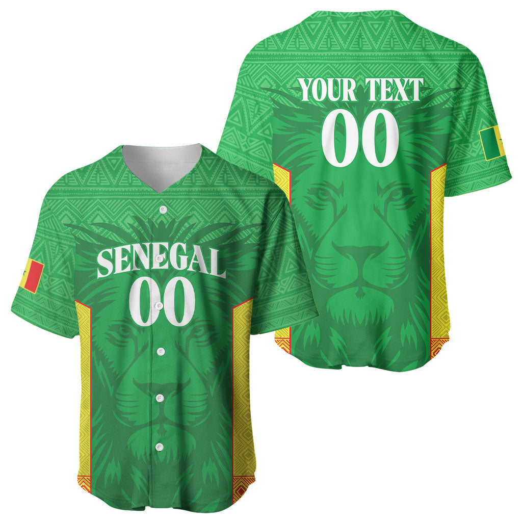 Senegal Basketball 2026 Custom Baseball Jersey Come On Lions African Pattern