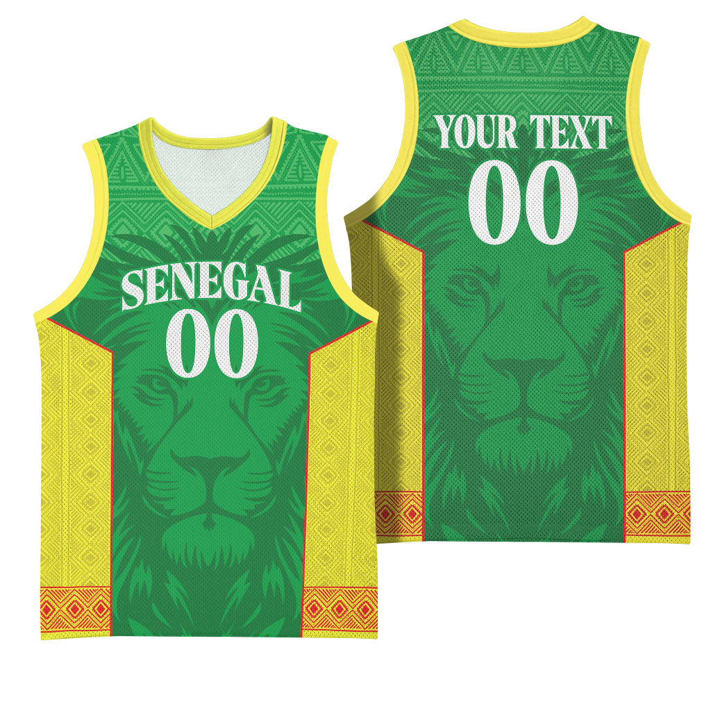Senegal Basketball 2026 Custom Basketball Jersey Come On Lions African Pattern