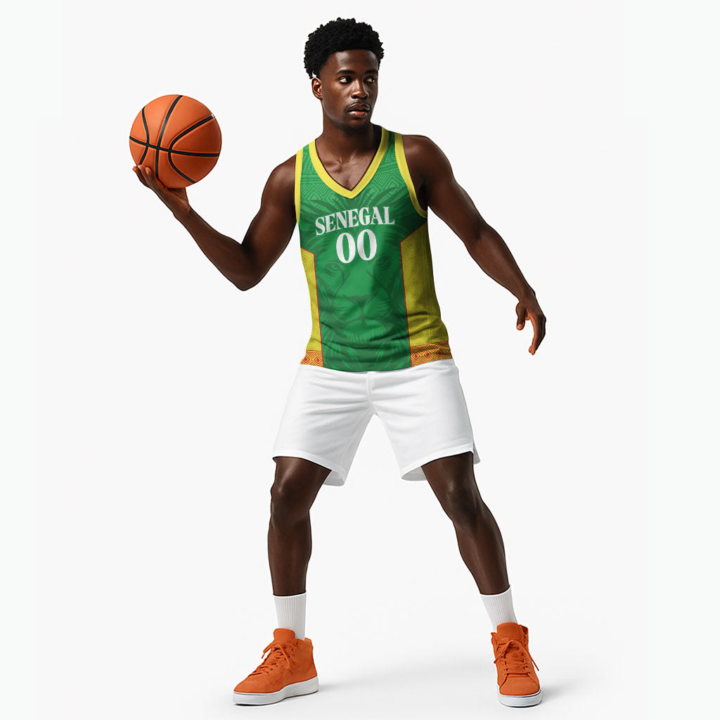 Senegal Basketball 2026 Custom Basketball Jersey Come On Lions African Pattern