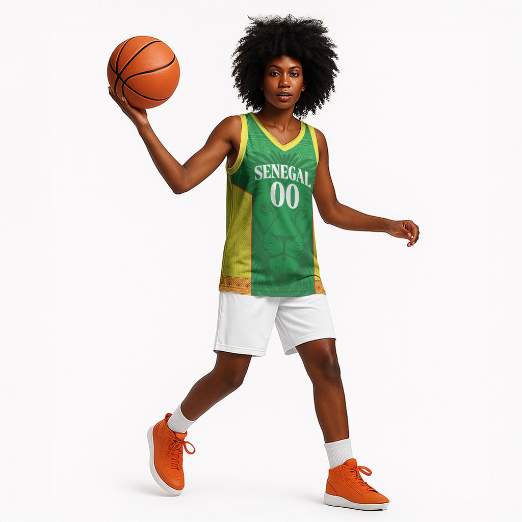 Senegal Basketball 2026 Custom Basketball Jersey Come On Lions African Pattern