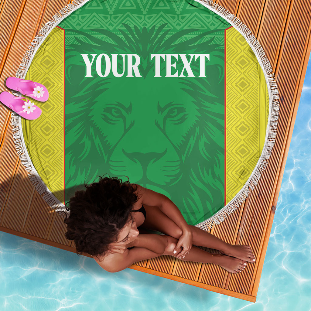 Senegal Basketball 2026 Custom Beach Blanket Come On Lions African Pattern
