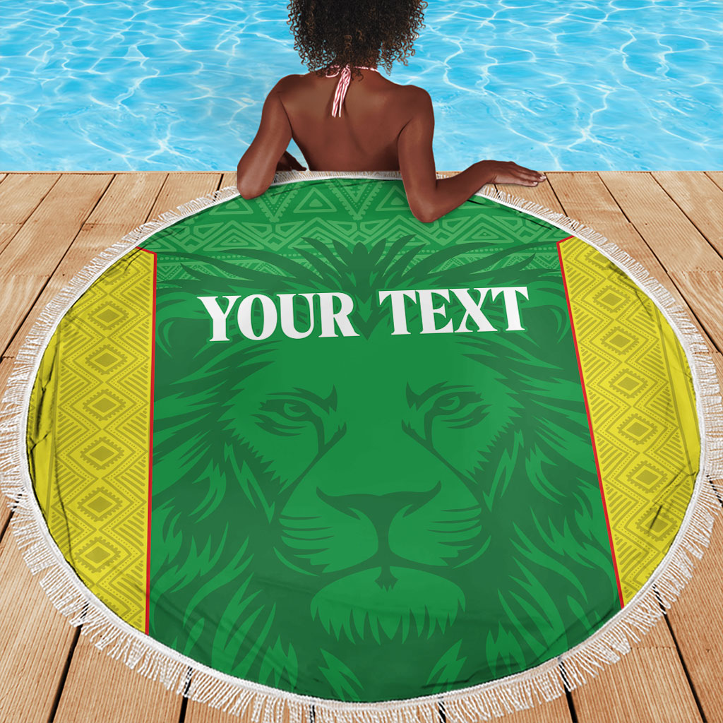 Senegal Basketball 2026 Custom Beach Blanket Come On Lions African Pattern