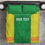 Senegal Basketball 2026 Custom Bedding Set Come On Lions African Pattern