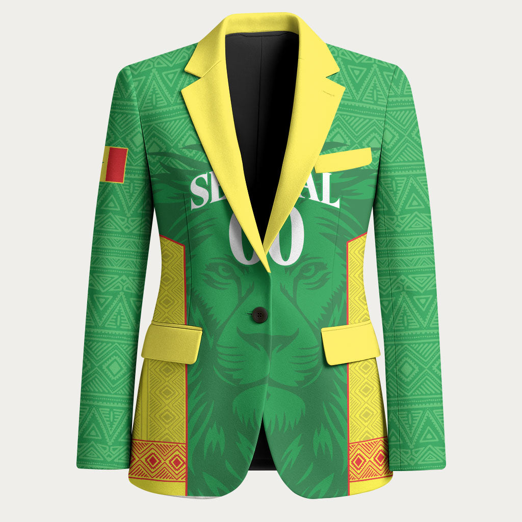 Senegal Basketball 2026 Custom Blazer Come On Lions African Pattern