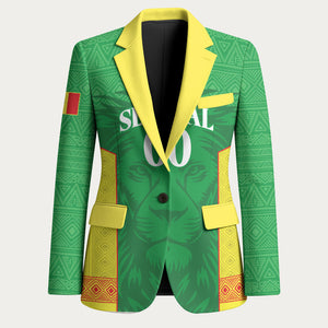 Senegal Basketball 2026 Custom Blazer Come On Lions African Pattern