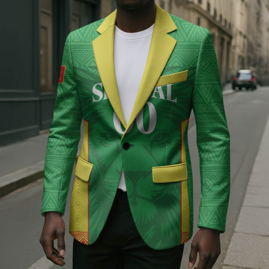 Senegal Basketball 2026 Custom Blazer Come On Lions African Pattern