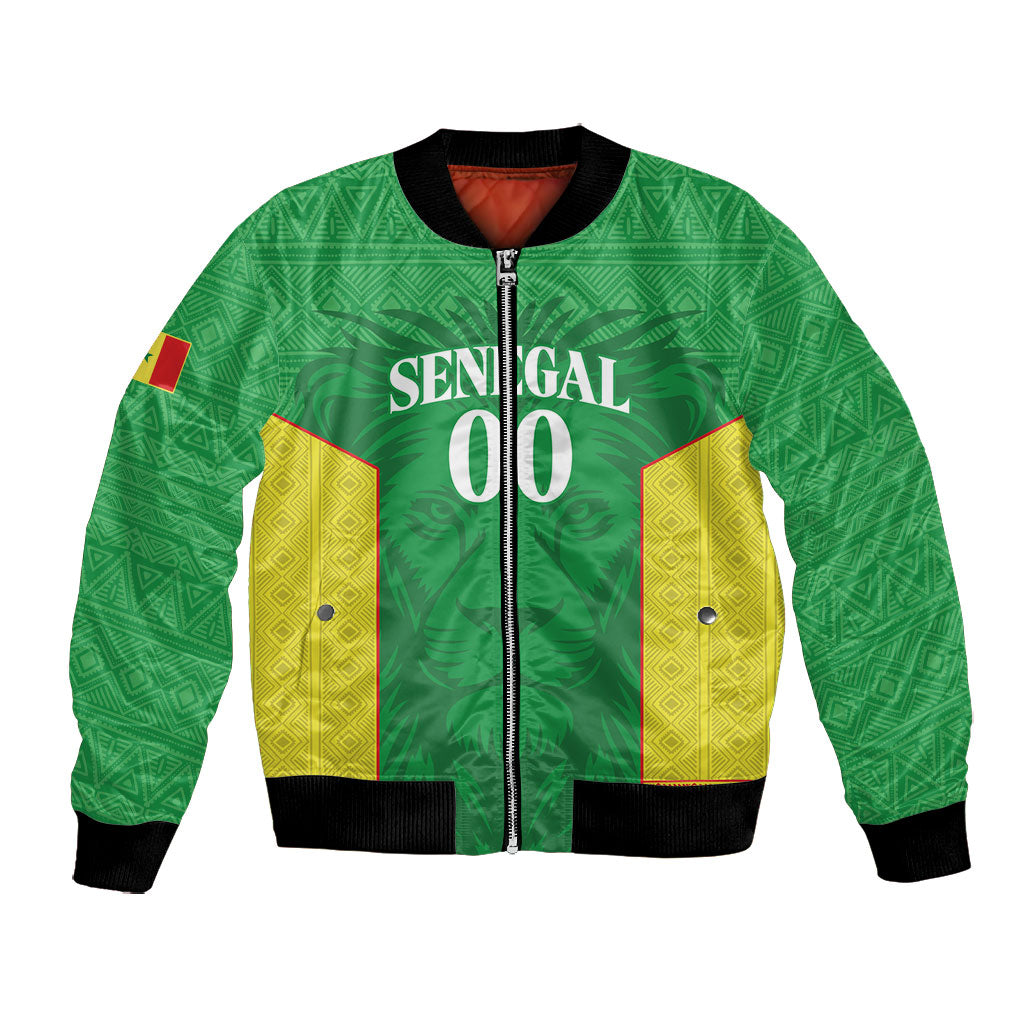 Senegal Basketball 2026 Custom Bomber Jacket Come On Lions African Pattern