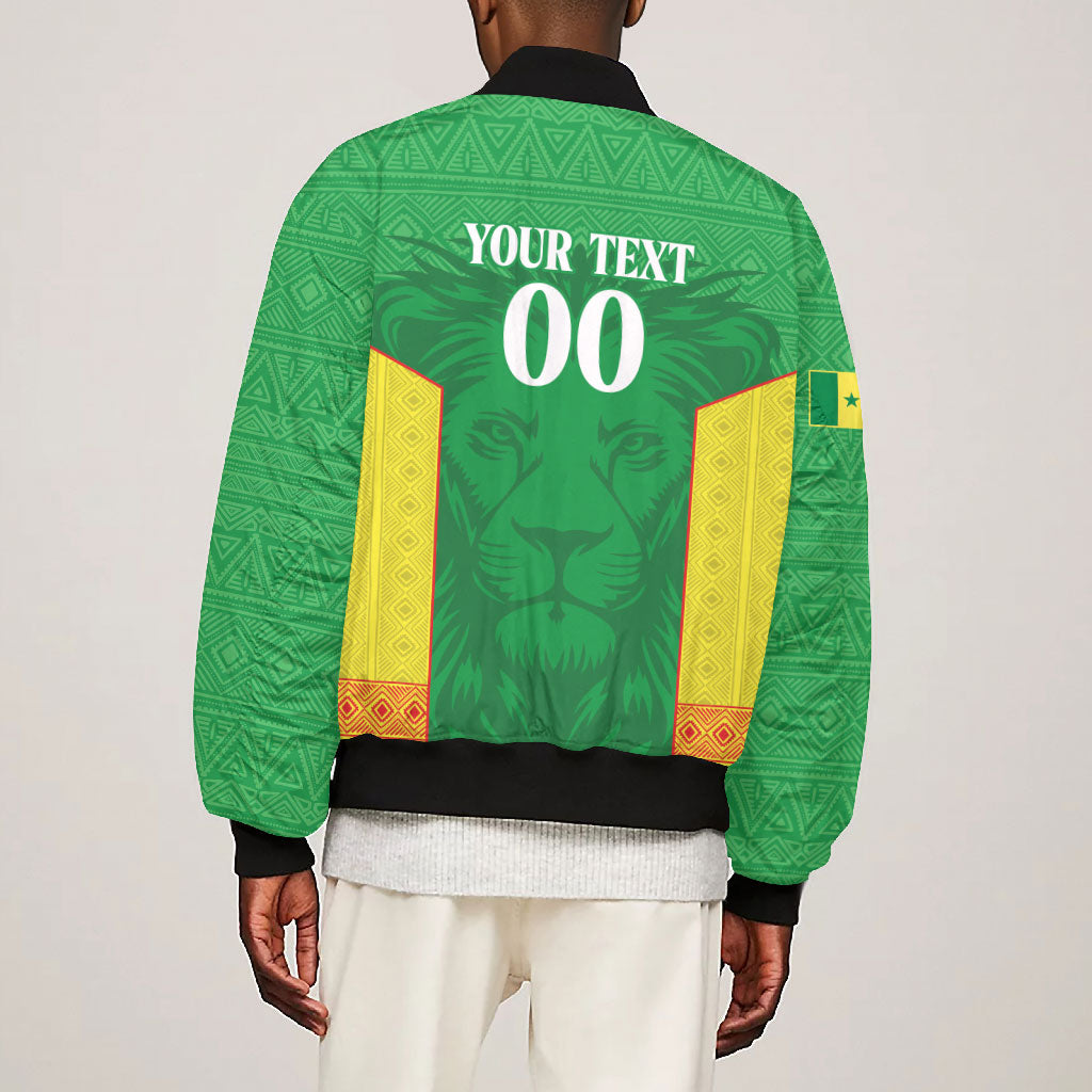 Senegal Basketball 2026 Custom Bomber Jacket Come On Lions African Pattern