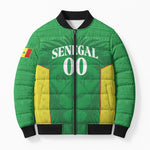 Senegal Basketball 2026 Custom Bomber Puffer Jacket Come On Lions African Pattern