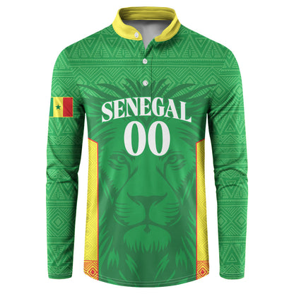 Senegal Basketball 2026 Custom Button Sweatshirt Come On Lions African Pattern