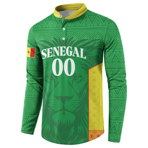 Senegal Basketball 2026 Custom Button Sweatshirt Come On Lions African Pattern