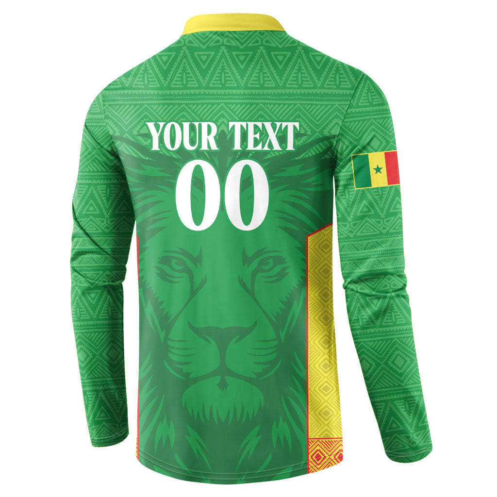 Senegal Basketball 2026 Custom Button Sweatshirt Come On Lions African Pattern