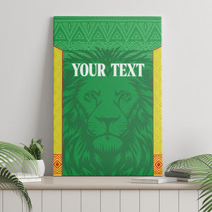 Senegal Basketball 2026 Custom Canvas Wall Art Come On Lions African Pattern