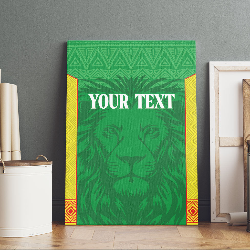 Senegal Basketball 2026 Custom Canvas Wall Art Come On Lions African Pattern