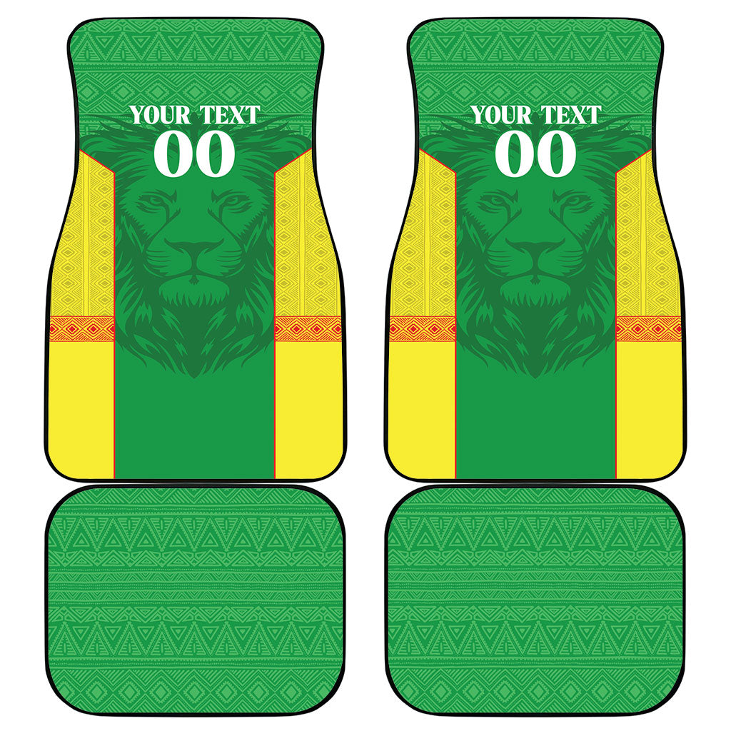 Senegal Basketball 2026 Custom Car Mats Come On Lions African Pattern