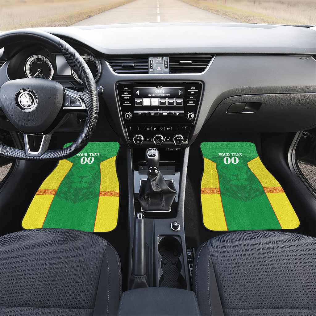 Senegal Basketball 2026 Custom Car Mats Come On Lions African Pattern