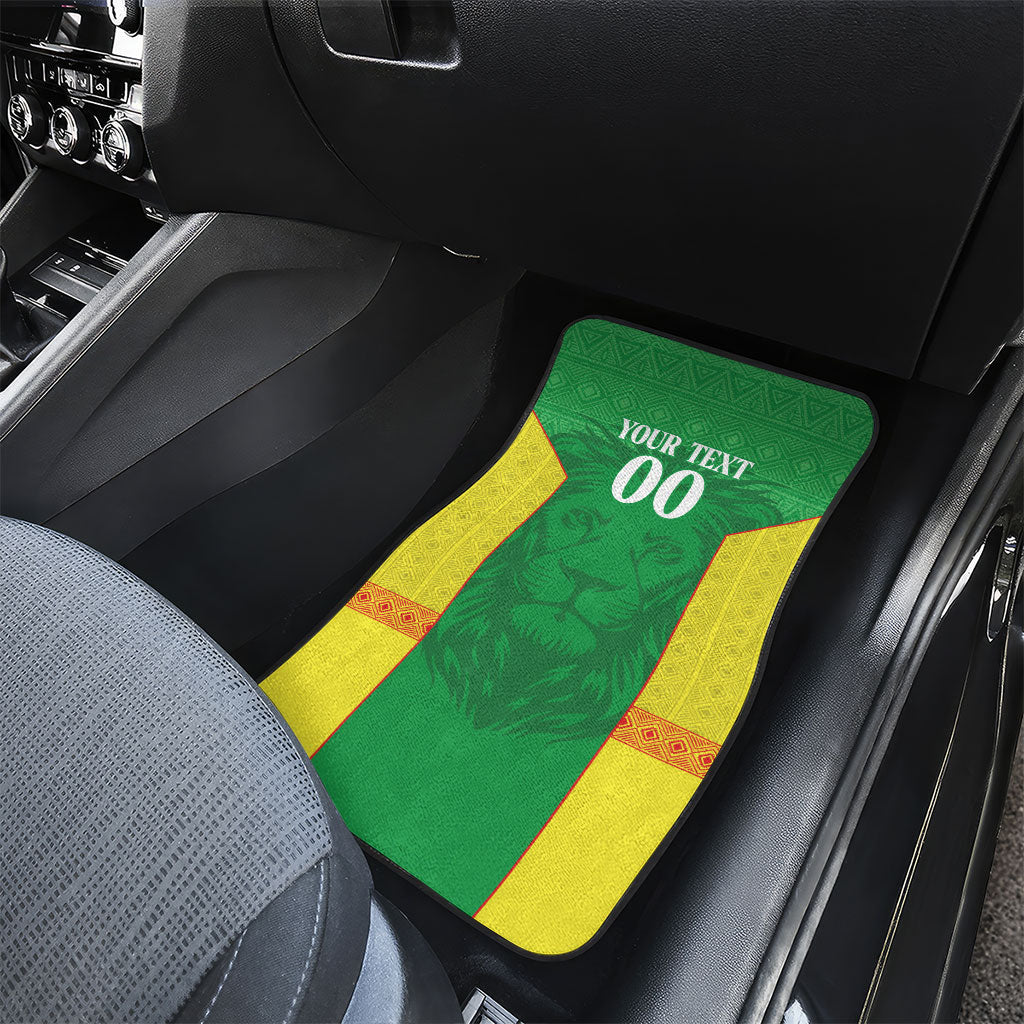 Senegal Basketball 2026 Custom Car Mats Come On Lions African Pattern