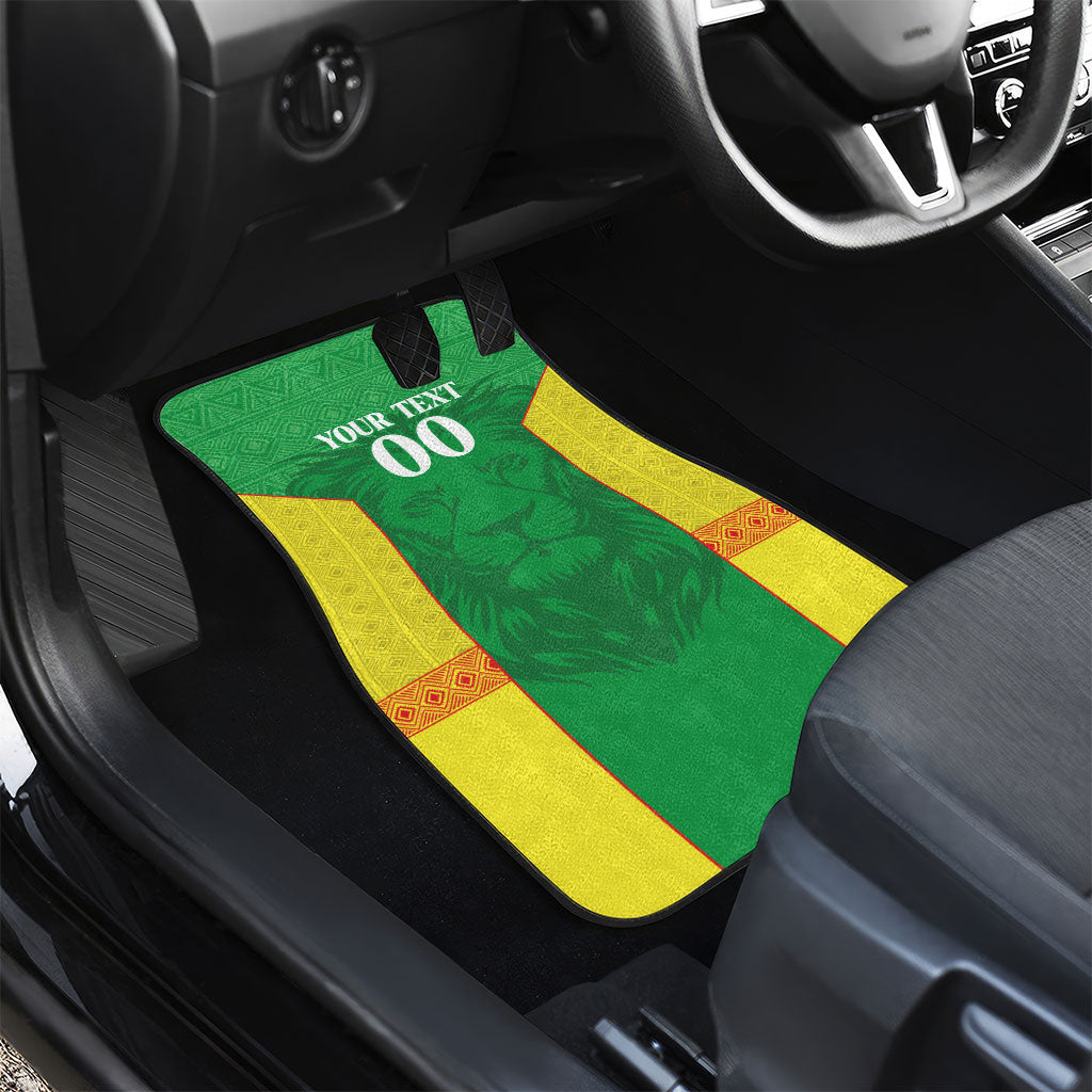 Senegal Basketball 2026 Custom Car Mats Come On Lions African Pattern