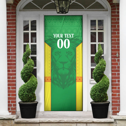 Senegal Basketball 2026 Custom Door Cover Come On Lions African Pattern