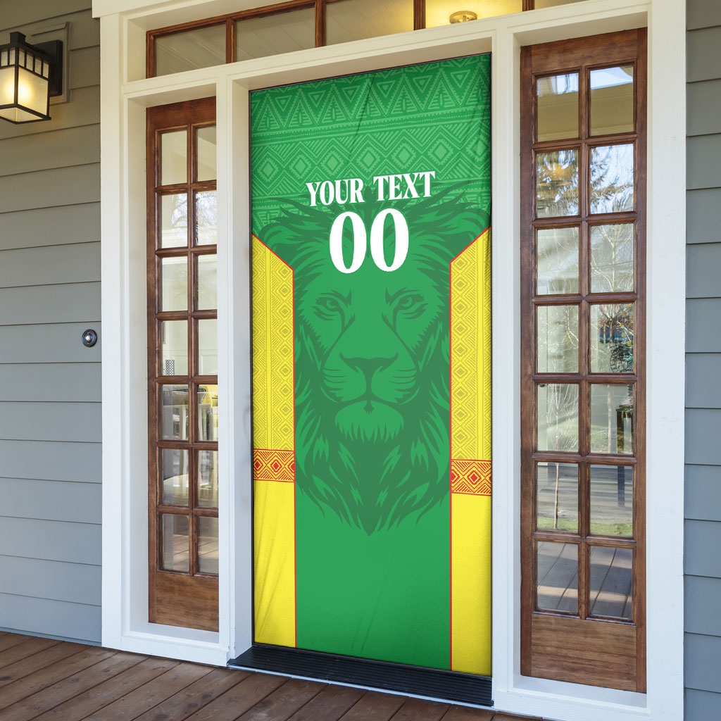 Senegal Basketball 2026 Custom Door Cover Come On Lions African Pattern