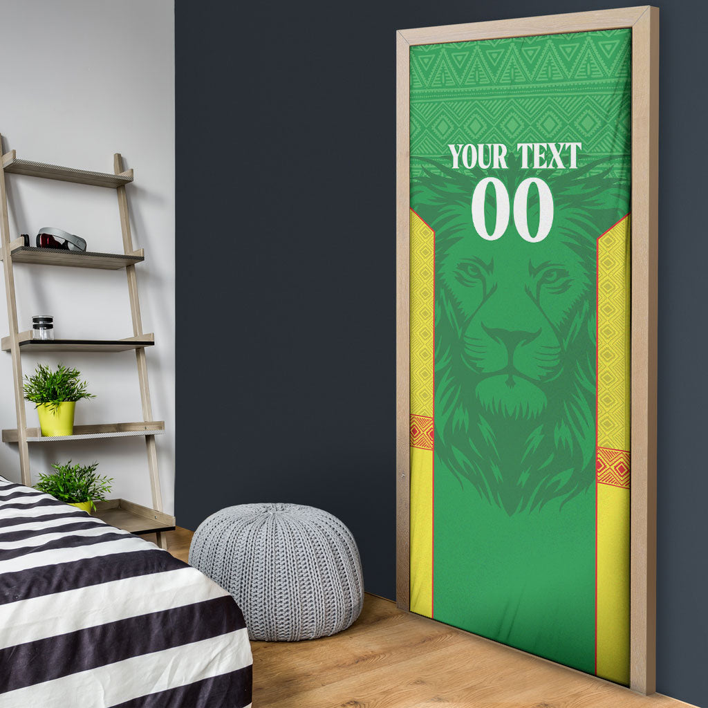Senegal Basketball 2026 Custom Door Cover Come On Lions African Pattern