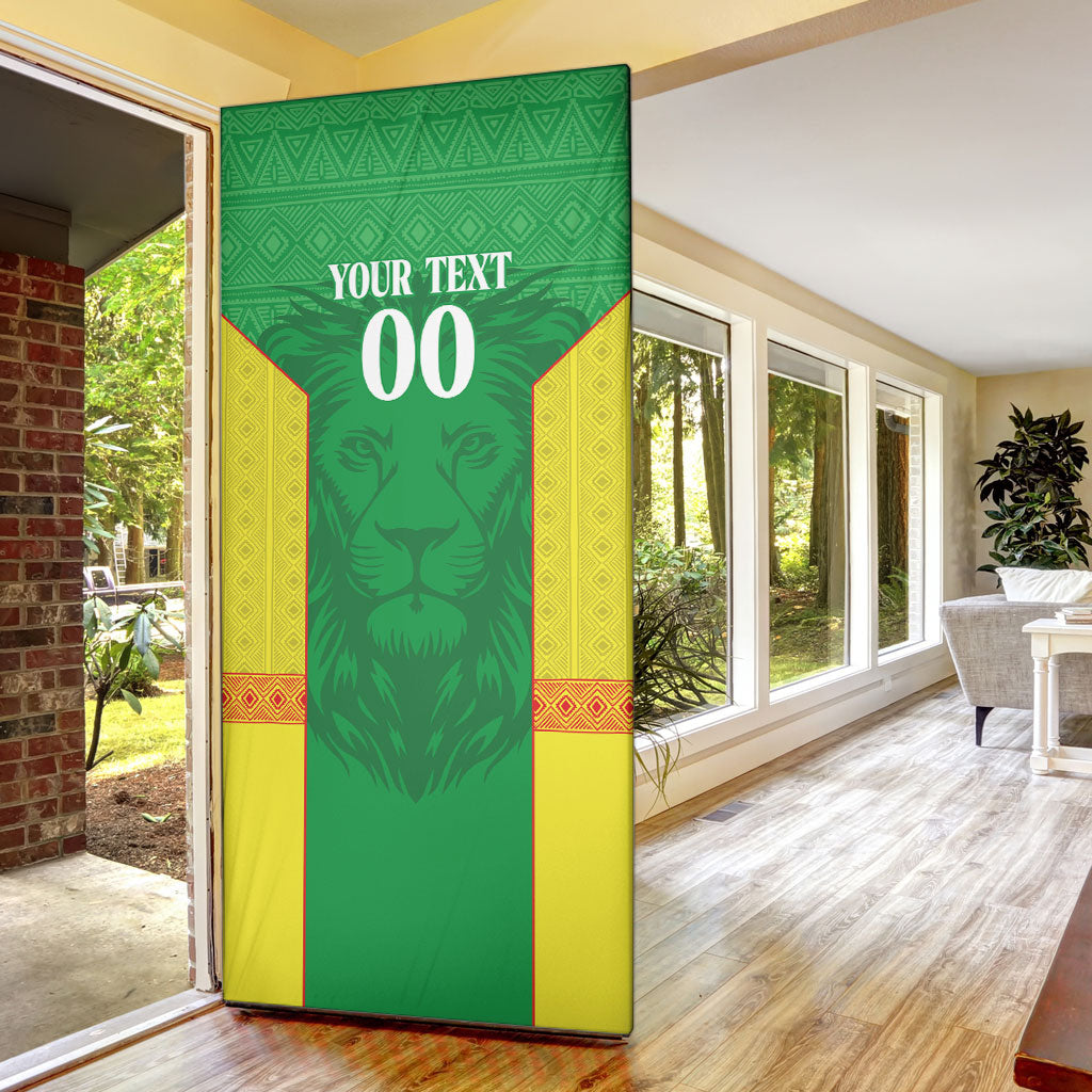 Senegal Basketball 2026 Custom Door Cover Come On Lions African Pattern