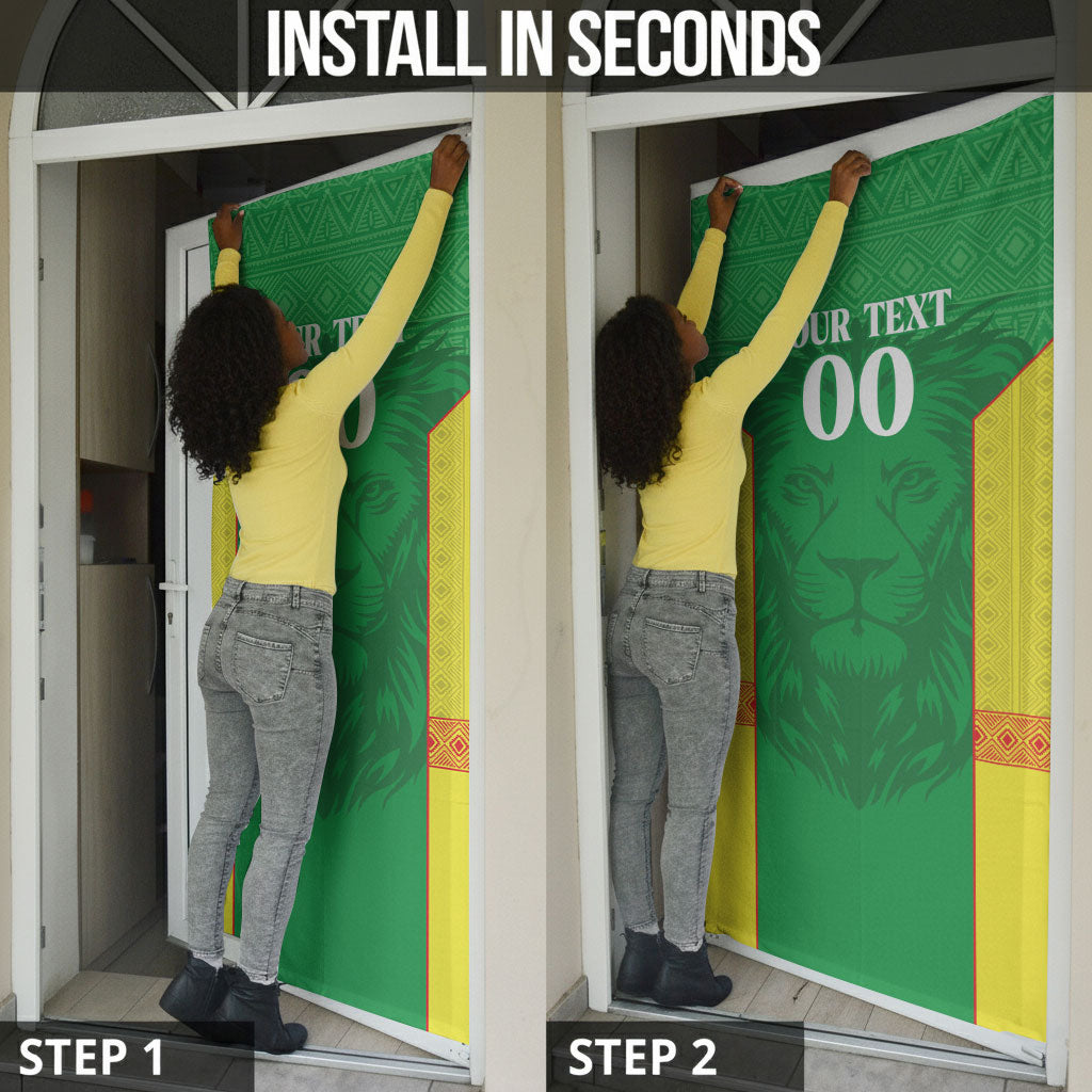 Senegal Basketball 2026 Custom Door Cover Come On Lions African Pattern