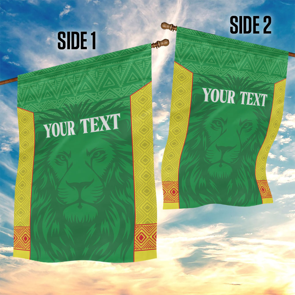 Senegal Basketball 2026 Custom Garden Flag Come On Lions African Pattern