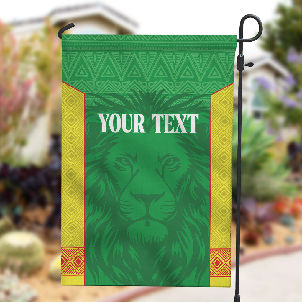 Senegal Basketball 2026 Custom Garden Flag Come On Lions African Pattern