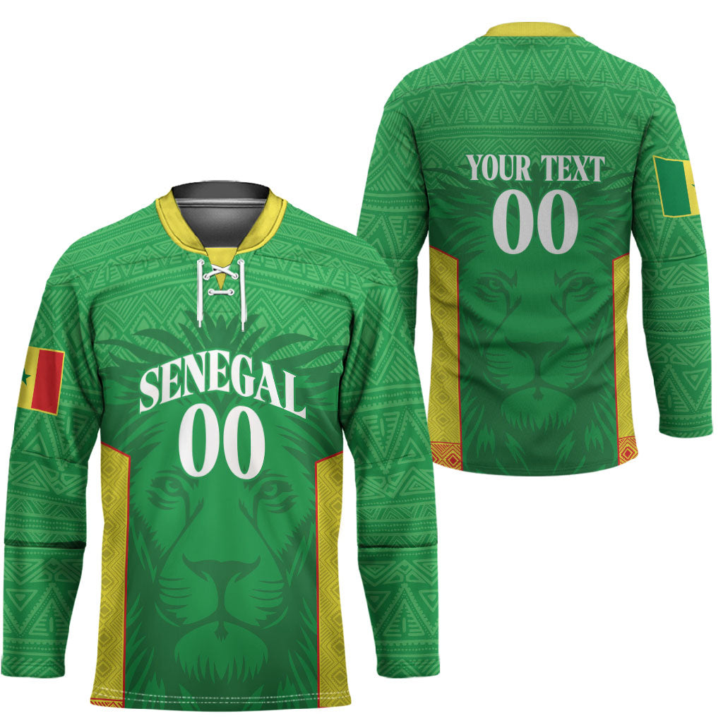 Senegal Basketball 2026 Custom Hockey Jersey Come On Lions African Pattern